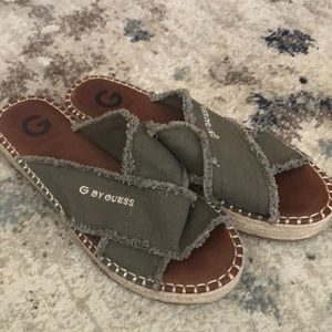 Dark green sandals